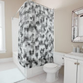 Schwarz-weißes Abstraktes Kariert Duschvorhang (Beispiel)