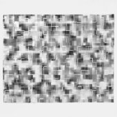 Schwarz-weißes Abstraktes Kariert Fleecedecke (Vorderseite (Horizontal))