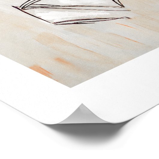 Schwarz-weißes Abstraktes Kunstobjekt auf Archivdr Poster (Ecke)