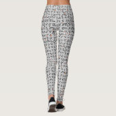 Schwarz-weißes Abstraktes Muster Chic Leggings (Rückseite)