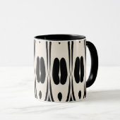 Schwarz-weißes Abstraktes Muster wiederholen Tasse (VorderseiteRechts)