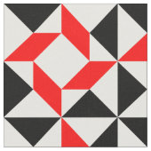 Schwarz-weißes abstraktes rotes geometrisches Must Stoff (Nahaufnahme)
