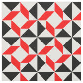 Schwarz-weißes abstraktes rotes geometrisches Must Stoff (Muster)