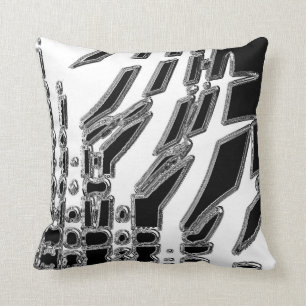 Schwarz-weißes abstraktes Throw-Kissen Kissen