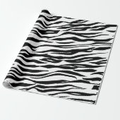 Schwarz-weißes Abstraktes Tiger Fur Haut Elegant Geschenkpapier (Ungerollt)