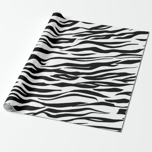 Schwarz-weißes Abstraktes Tiger Fur Haut Elegant Geschenkpapier (Ungerollt)