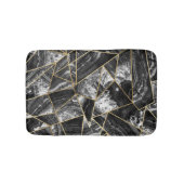 Schwarz-weißes Achat-Schwarz-Goldgeometrische Badematte (Vorderseite)