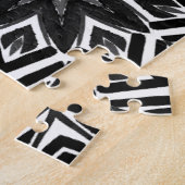 Schwarz-weißes Achteck Puzzle (Seite)