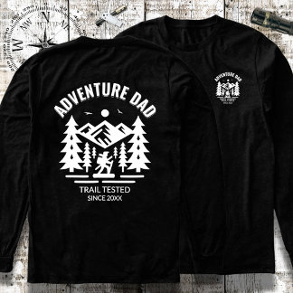 Schwarz-weißes Adventure Vater Langschlauch indivi Tri-Blend Shirt