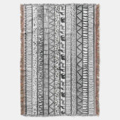 Schwarz-weißes afrikanisches Stammesmuster Decke (Vorderseite Vertikal)