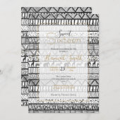 Schwarz-weißes afrikanisches Stammesmuster Einladung (Vorne/Hinten)