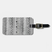 Schwarz-weißes afrikanisches Stammesmuster Gepäckanhänger (Vorderseite horizontal)