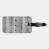 Schwarz-weißes afrikanisches Stammesmuster Gepäckanhänger (Rückseite horizontal)