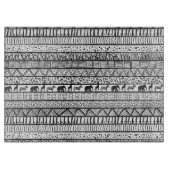 Schwarz-weißes afrikanisches Stammesmuster Schneidebrett (Vorderseite)