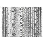 Schwarz-weißes afrikanisches Stammesmuster Tischdecke (Vorderseite (Horizontal))
