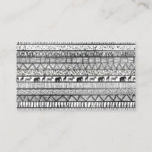 Schwarz-weißes afrikanisches Stammesmuster Visitenkarte (Rückseite)