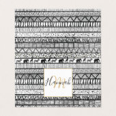 Schwarz-weißes afrikanisches Stammesmuster Visitenkarten (Außenseite Aufgefaltet)