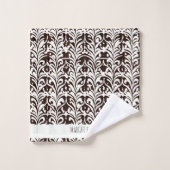 Schwarz-weißes afrikanisches Ziermuster Badhandtuch Set (Waschlappen)