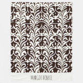 Schwarz-weißes afrikanisches Ziermuster Fleecedecke (Vorderseite)