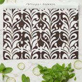 Schwarz-weißes afrikanisches Ziermuster Geschirrtuch (Gefaltet)