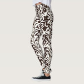 Schwarz-weißes afrikanisches Ziermuster Leggings (Links)