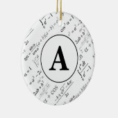 Schwarz-weißes Algebra-Mathematik Monogramm Keramikornament (Rechts)