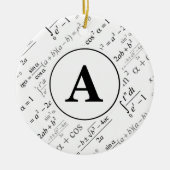 Schwarz-weißes Algebra-Mathematik Monogramm Keramikornament (Vorne)