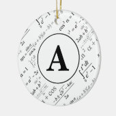 Schwarz-weißes Algebra-Mathematik Monogramm Keramikornament (Links)