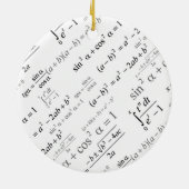 Schwarz-weißes Algebra-Mathematik Monogramm Keramikornament (Hinten)