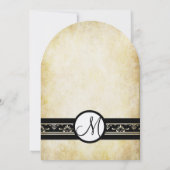 Schwarz-weißes Altes Geld Rustikale Elegance Hochz Einladung (Rückseite)