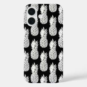 Schwarz-weißes Ananas-Muster iPhone 16 Hülle