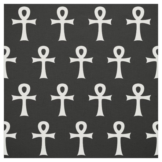 Schwarz-weißes Ankh geschlungenes Stoff (Muster)