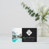 Schwarz-weißes Anwesen für Ihr Logo Visitenkarte (Stehend Vorderseite)