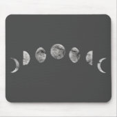 Schwarz-weißes Aquarellmoon setzt moderne Minimalp Mousepad (Vorne)