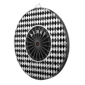 Schwarz-weißes Argyle-Muster Dartscheibe (Vorderseite rechts)
