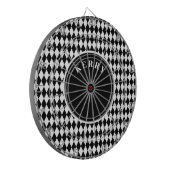 Schwarz-weißes Argyle-Muster Dartscheibe (Vorderseite Links)