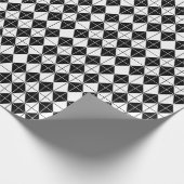Schwarz-weißes Argyle-Muster Geschenkpapier (Ecke)