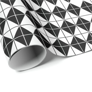 Schwarz-weißes Argyle-Muster Geschenkpapier