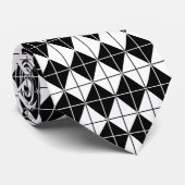 Schwarz-weißes Argyle-Muster Krawatte (Gerollt)