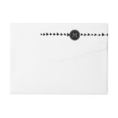 Schwarz-weißes aztekisches Pfeil-Monogramm (Rückseite)