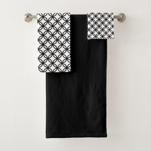 Schwarz-weißes Badehandtuch-Set Badhandtuch Set (Insitu)