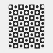 Schwarz-weißes Ball Square Circle Geometric Muster Fleecedecke (Vorderseite)