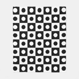 Schwarz-weißes Ball Square Circle Geometric Muster Fleecedecke