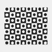 Schwarz-weißes Ball Square Circle Geometric Muster Fleecedecke (Vorderseite (Horizontal))