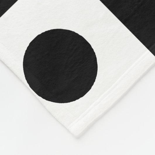 Schwarz-weißes Ball Square Circle Geometric Muster Fleecedecke (Ecke)