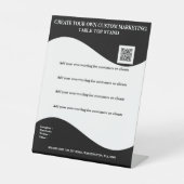 Schwarz-weißes Banner mit Logo-Desktop-Büro 8x10 Sockelschild (Vorderseite)