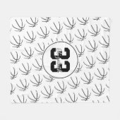 Schwarz-weißes Basketballmuster Fleecedecke (Vorderseite (Horizontal))