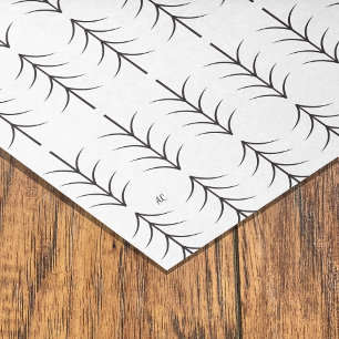 Schwarz-weißes Baummuster Minimalistisch Seidenpapier