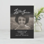 Schwarz-weißes Beerdigungsprogramm für Herz für im Programm (Stehend Vorderseite)