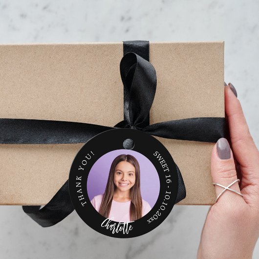 Schwarz-weißes benutzerdefiniertes Foto vielen Dan Geschenkanhänger